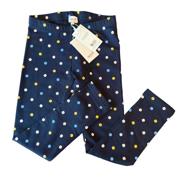 Seed Heritage Other - SEED HERITAGE Floral Winter Leggings Girls 7 NWT Navy Blue Legging Flowers NEW